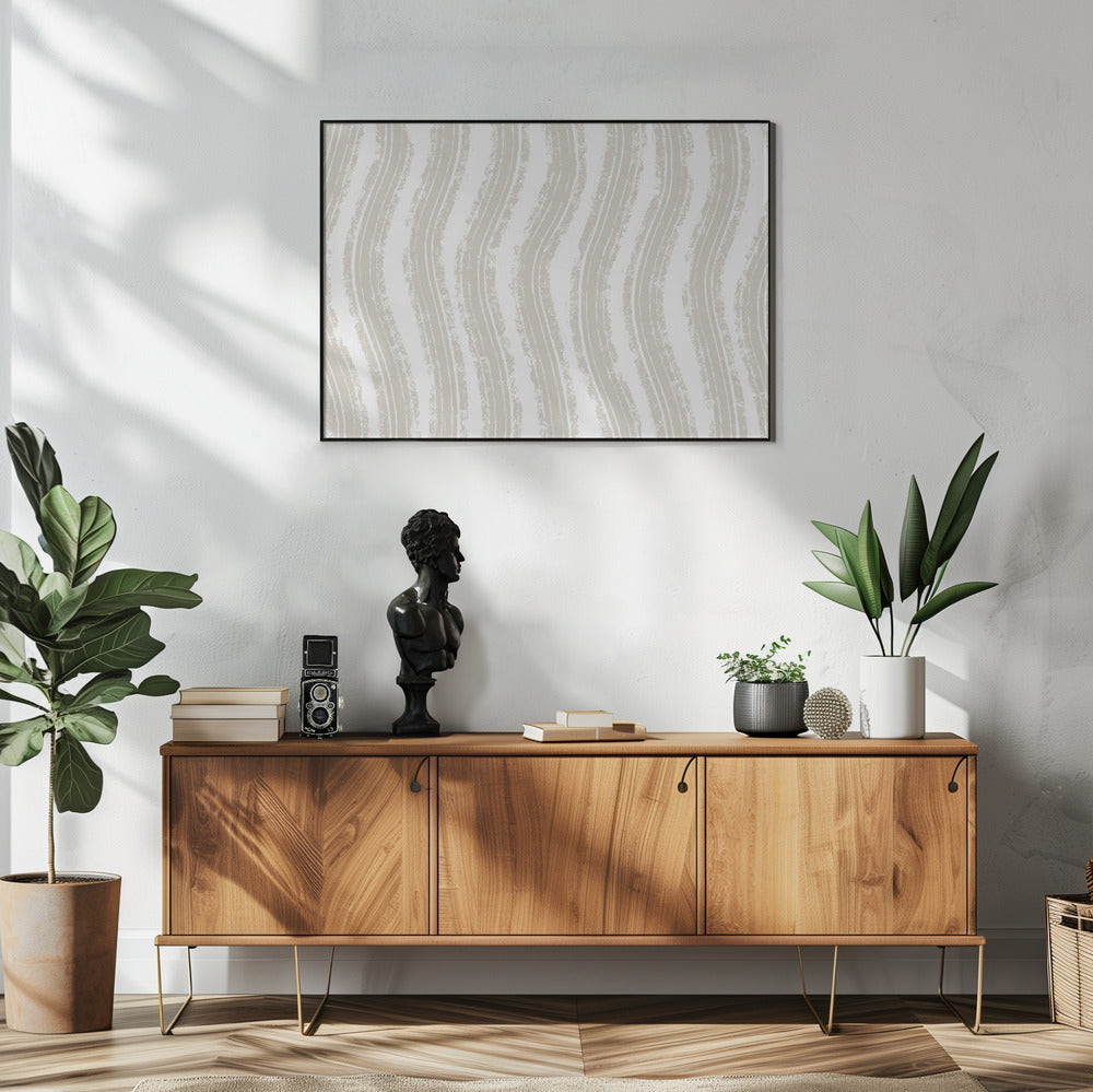 Textured Beige Lines With Rhythmic Pattern | Poster