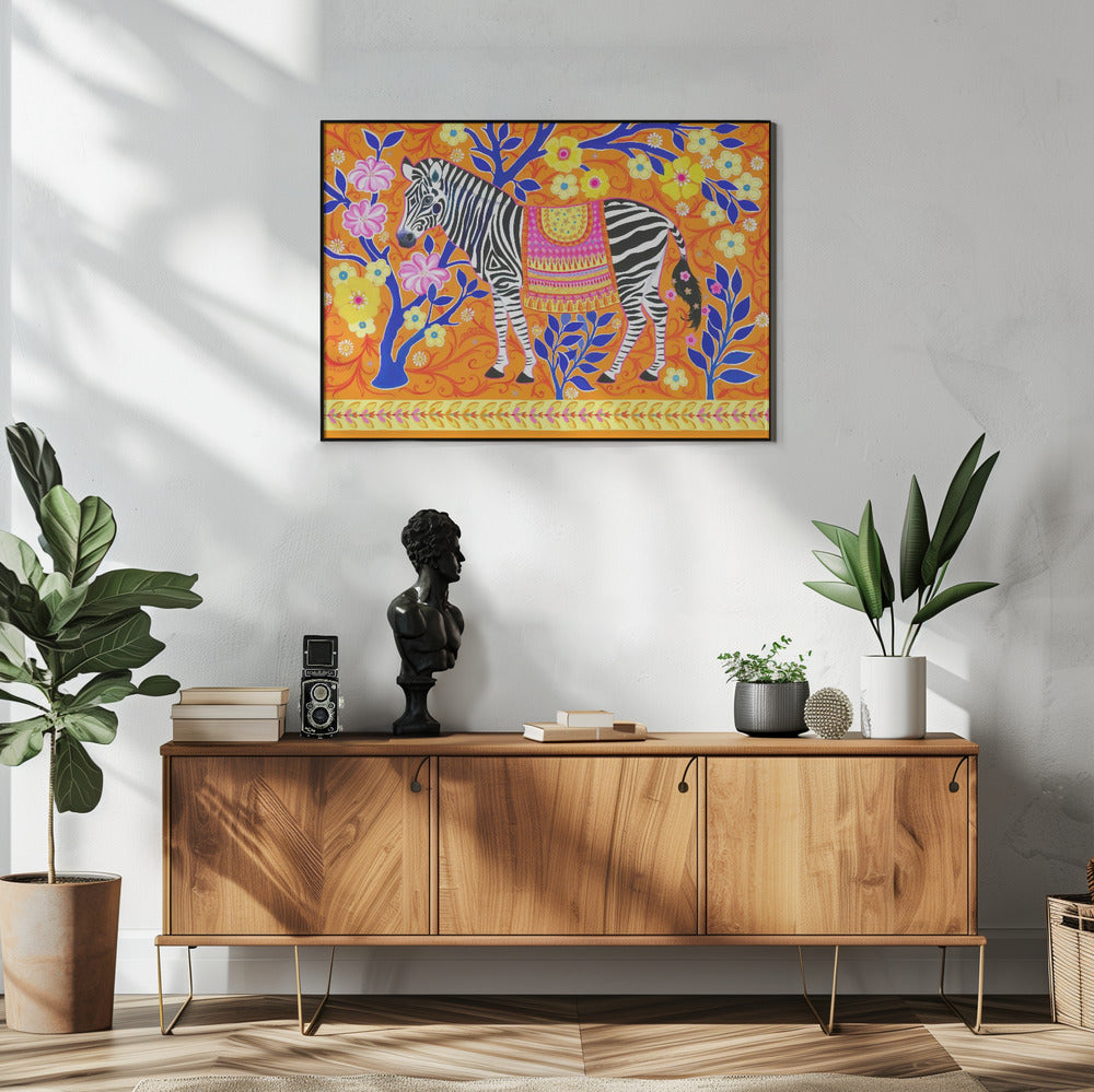 Zebra&#039;s Vibrant Dream | Poster