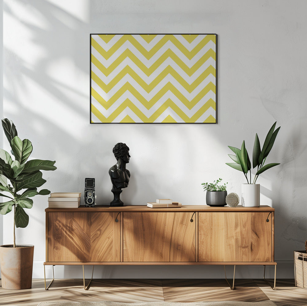 Chevron Yellow and White | Poster