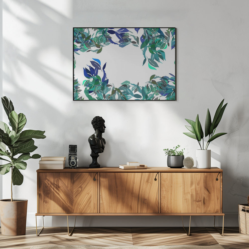 Teal Floral Mix | Poster