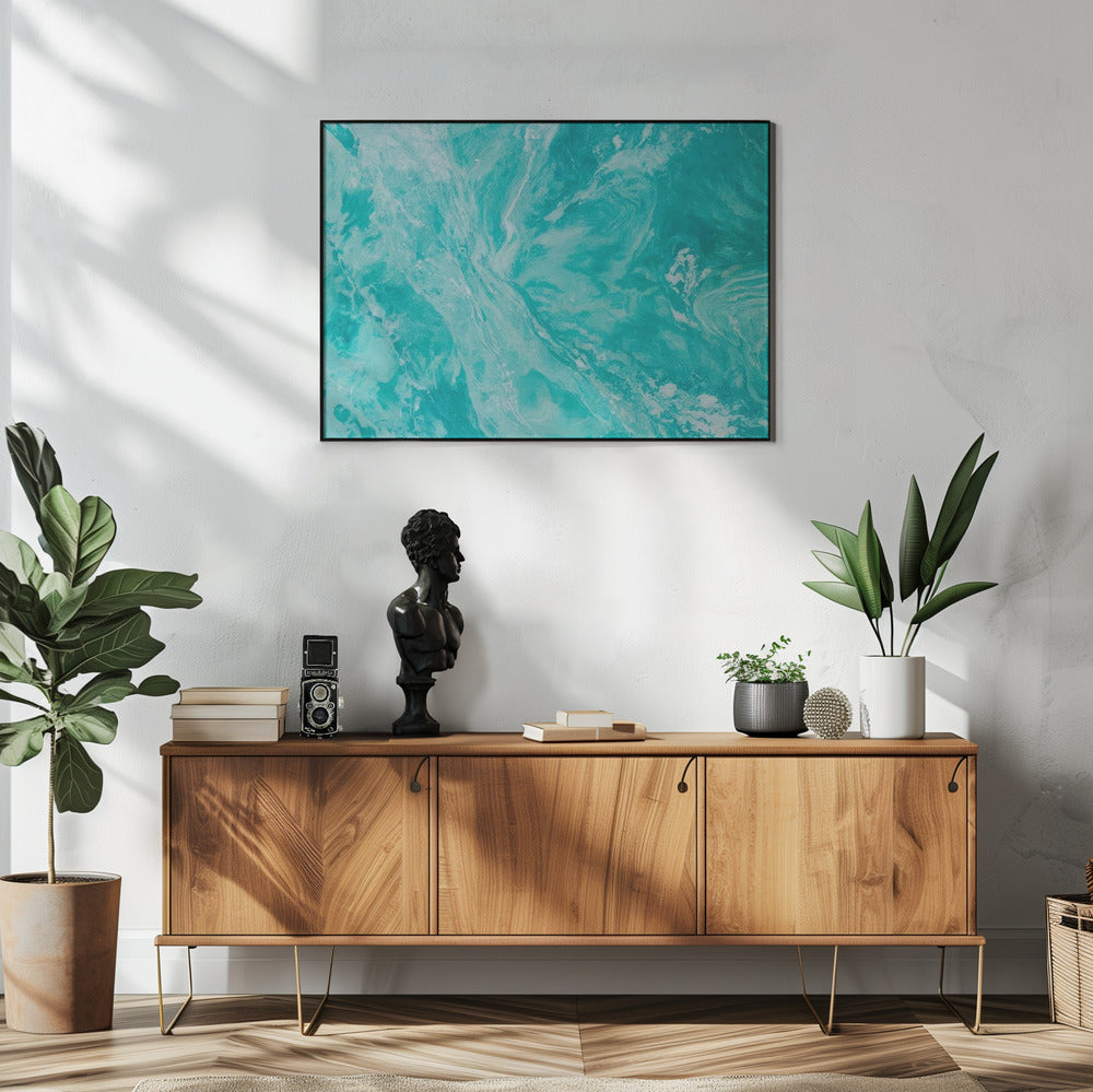 Fluid Movement In Aqua Tones | Poster