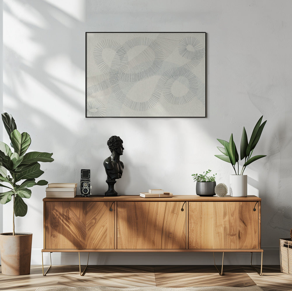 calming essentials Curved Lines blue | Poster