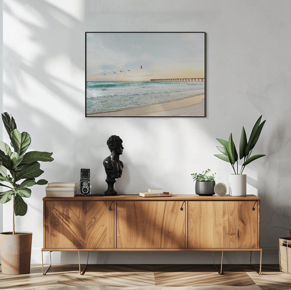 Birds At Pier | Poster