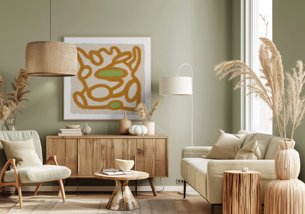 Tan Scribble 1 | Canvas