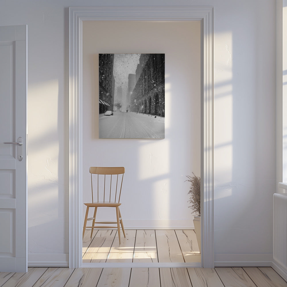 New York Walker in Blizzard | Canvas