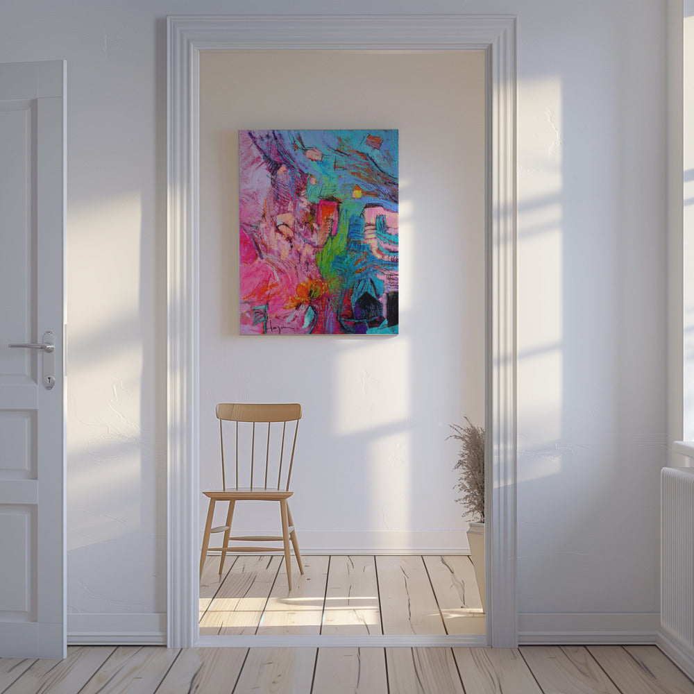 My Pink Cottage in the Garden | Canvas