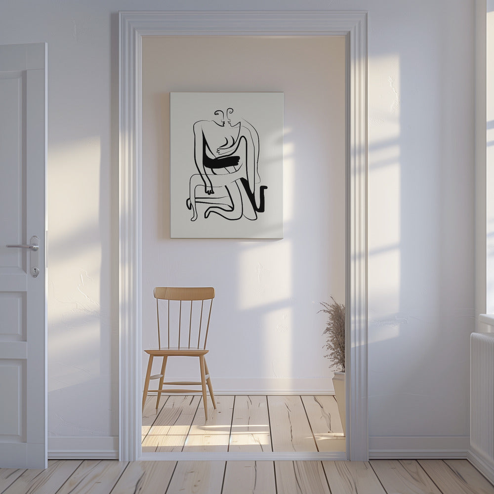 Hugs and Kisses Line Art | Canvas