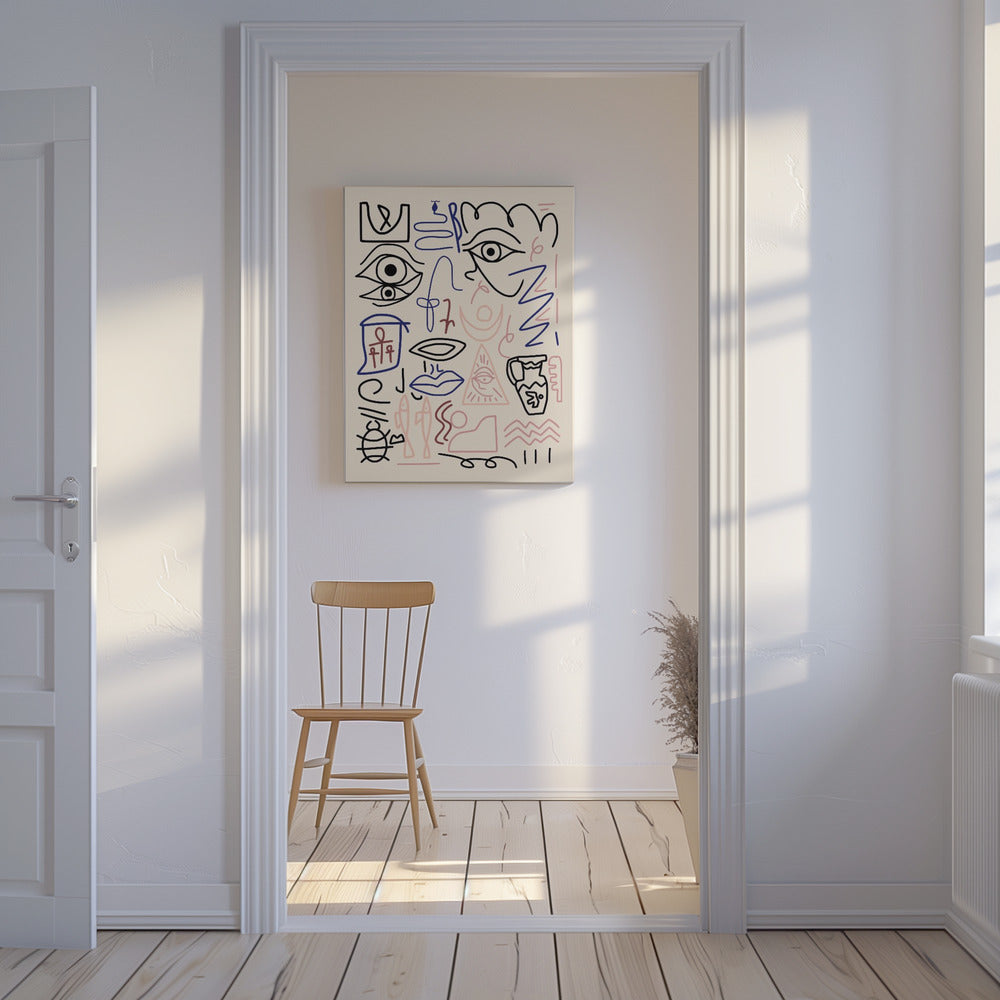 Line Art Cave Drawing | Canvas