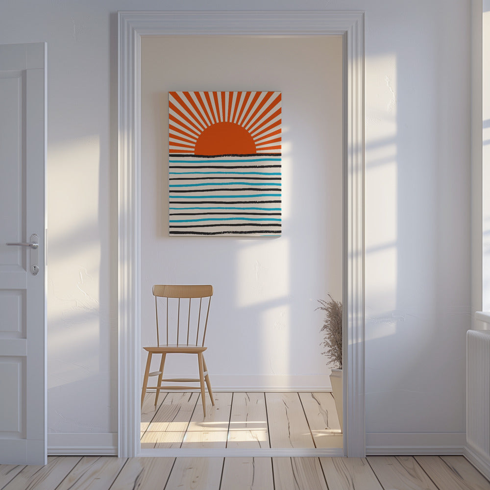 Red Sun and Sea | Canvas