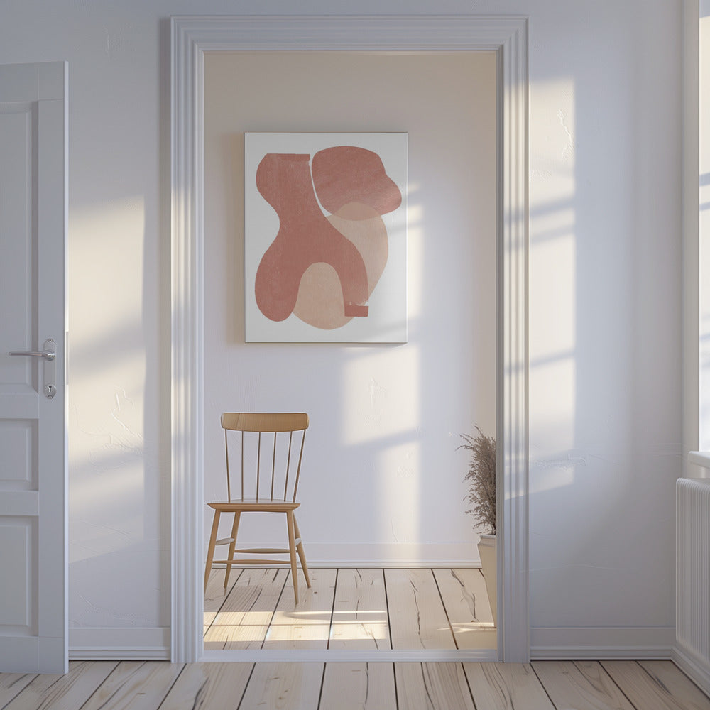 Peach Paper Cut Composition No.2 | Canvas