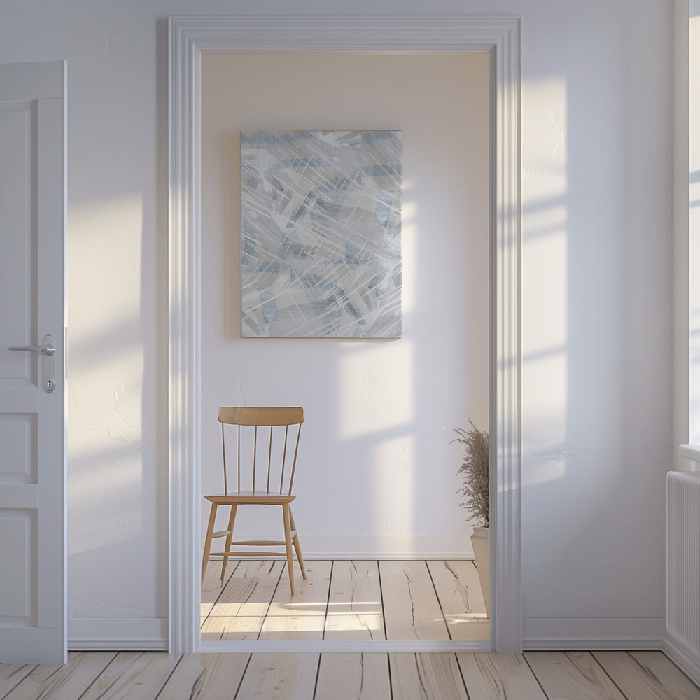 Calm Grey White Abstract 2 | Canvas