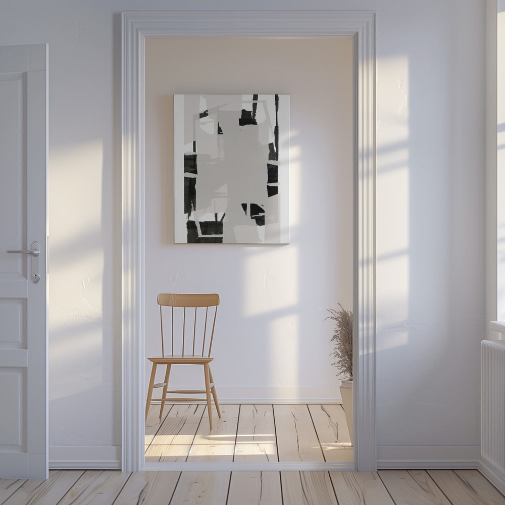 Black and White Abstract Composition No.6 | Canvas
