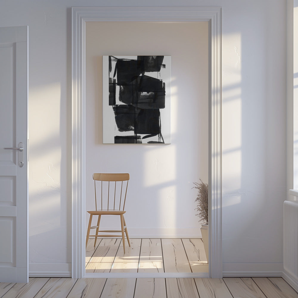 Black and White Abstract Composition No.8 | Canvas