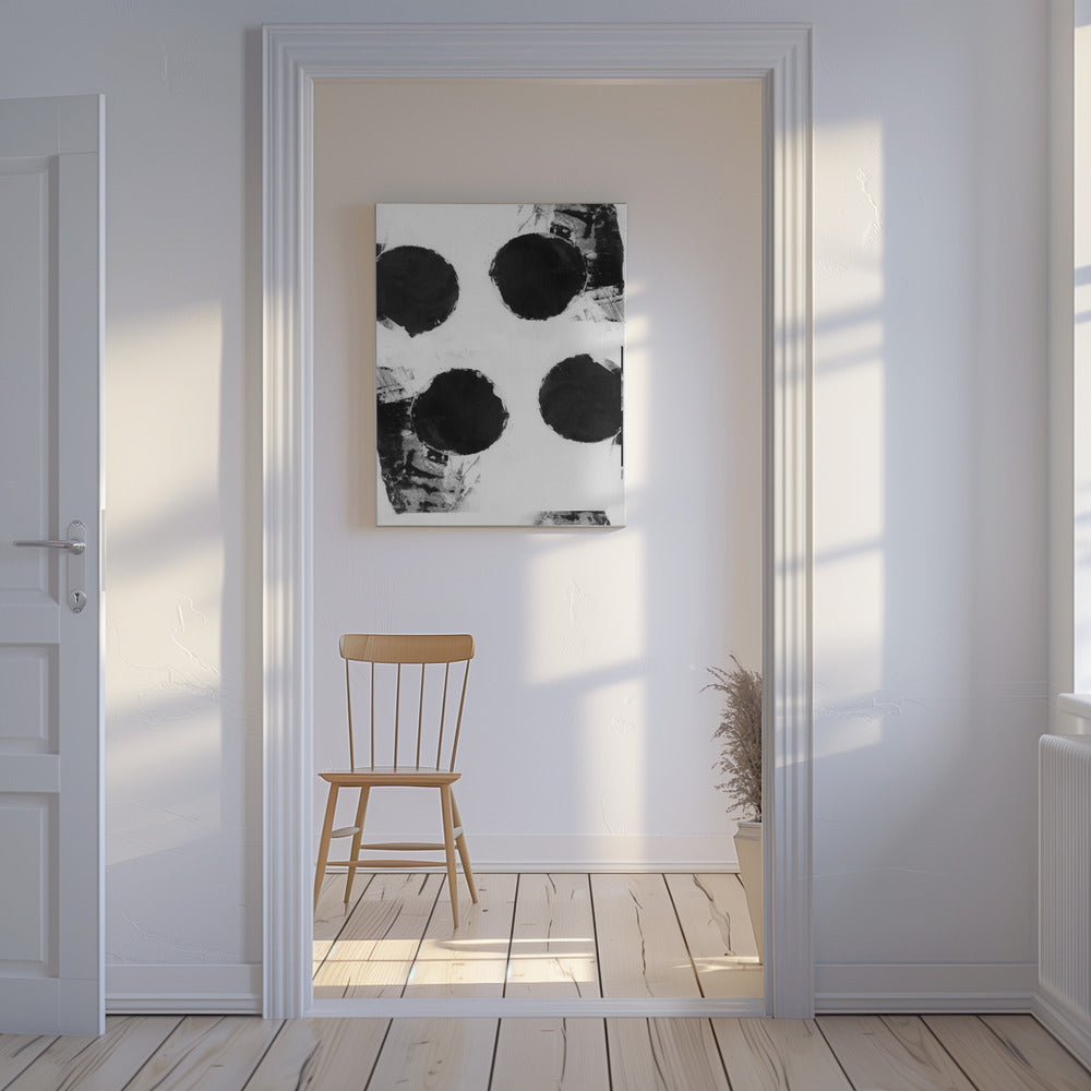 Black and White Abstract Dots 7 | Canvas