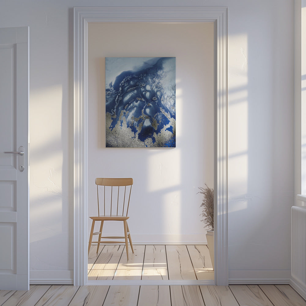 Soothing -&quot; Ocean Wave Waltz  1&quot; - Watercolor waves | Canvas