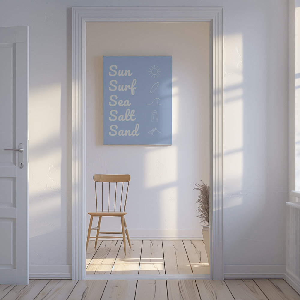 Sun Surf Sea Salt Sand Light Blue | Canvas