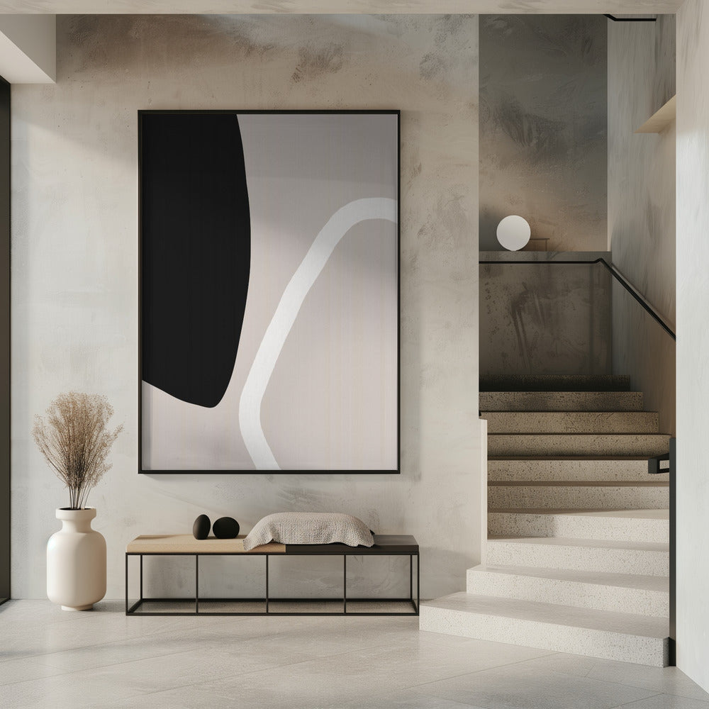 Bold Black Shapes and a White Line | Poster