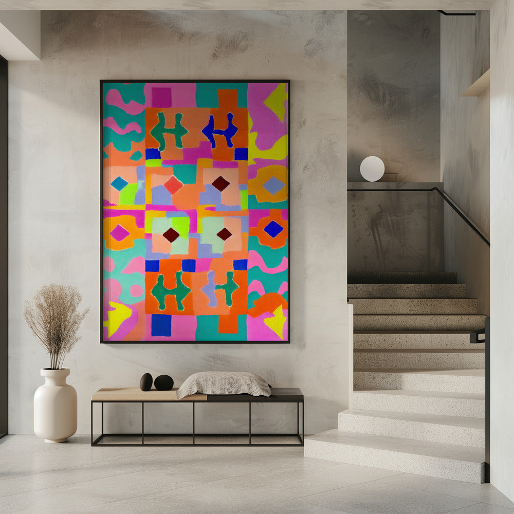 Vivid Geometric Tapestry | Poster