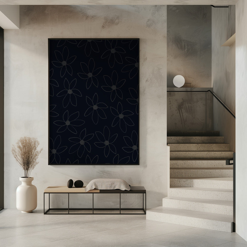 Black Airy Flowers | Poster