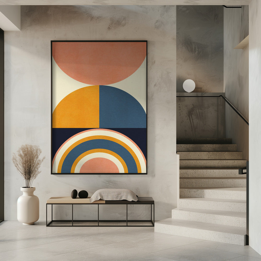 Rainbow Plus Shapes  Blue Mustard10 | Poster