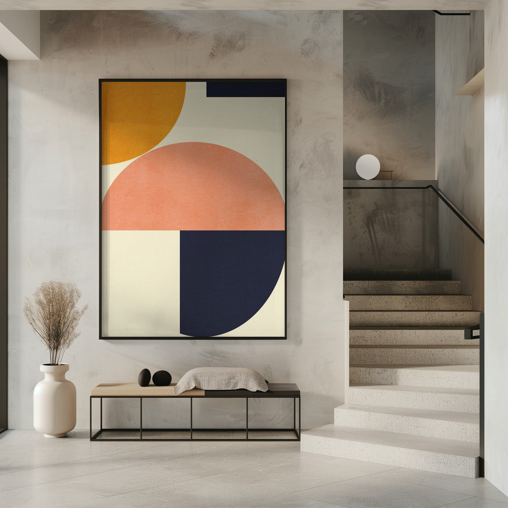 Rainbow Plus Shapes  Blue Mustard2 | Poster
