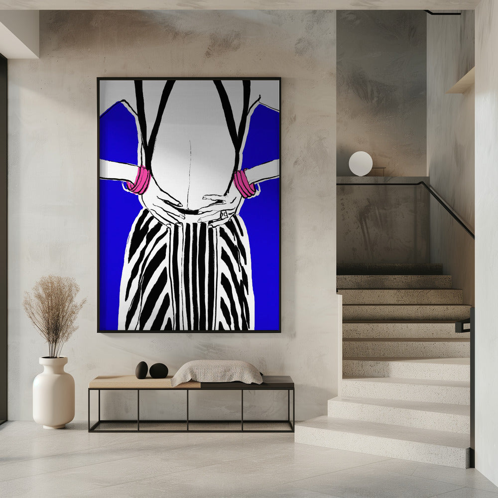 Bold Stripes, Blue Background | Poster