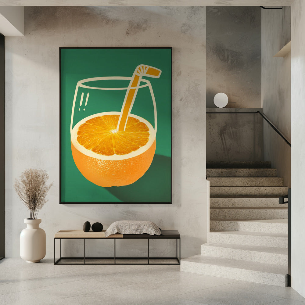 Vibrant Orange Cleverly Illustrated | Poster