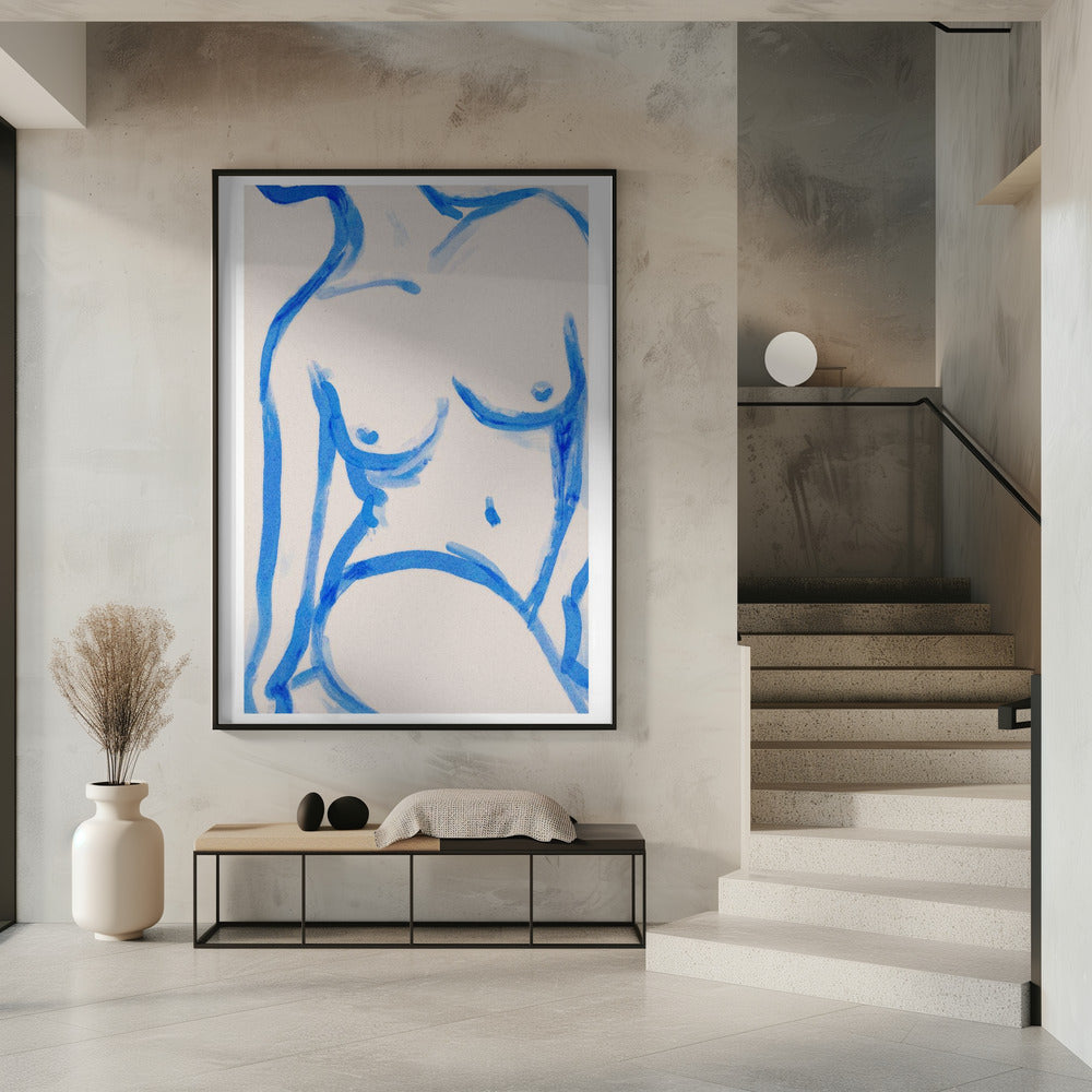 Blue Contour Nude | Poster
