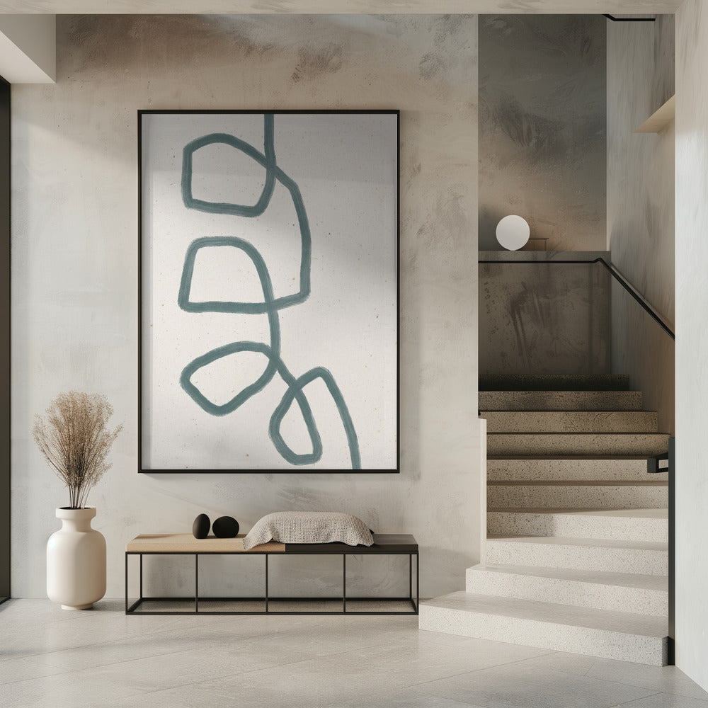 Fluid Teal Lines | Poster