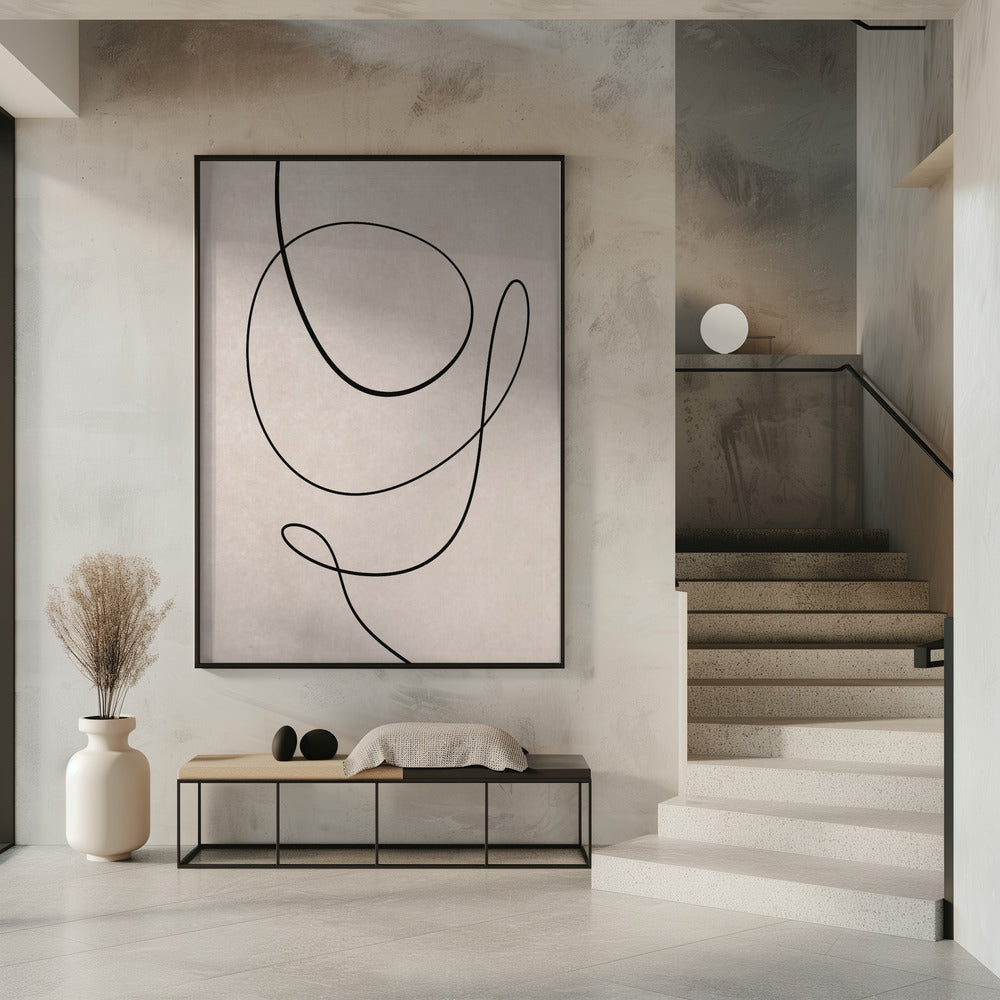 Minimal Line Art Abstract Drawing 01 | Poster