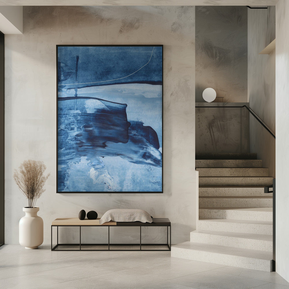 Dynamic Blue Hues And Fluid Brushstrokes | Poster