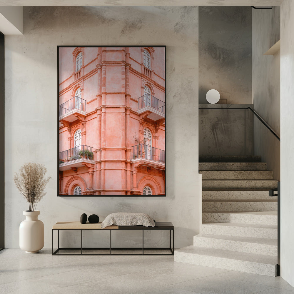 Pastel Pink Umbria | Italy travel photography | Poster
