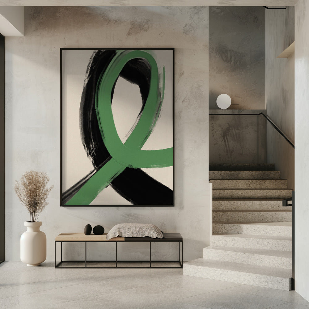 Green Ribbon Flow | Poster