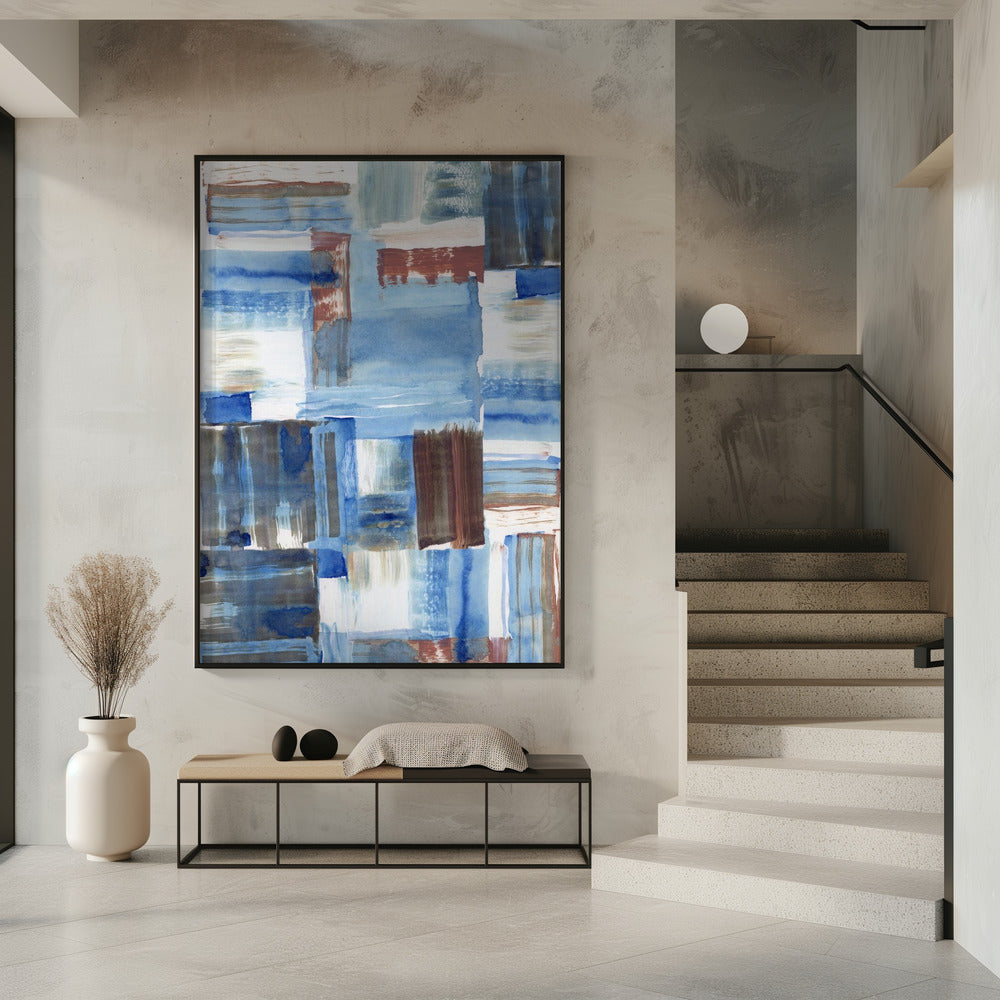 Icy Blue Abstract 1 | Poster