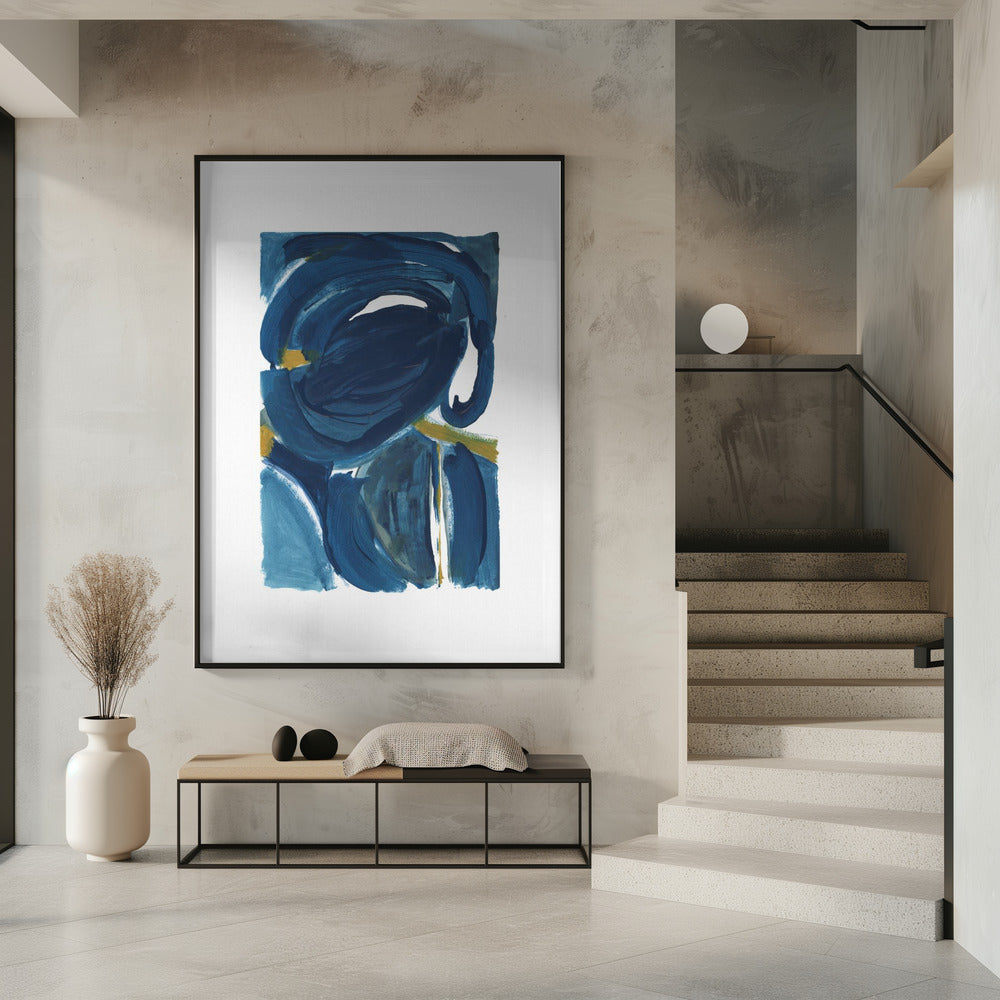 Navy Gold Abstract 2 | Poster