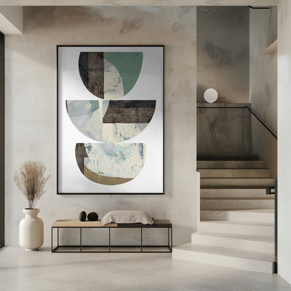 Blue Semi Circles 1 | Poster