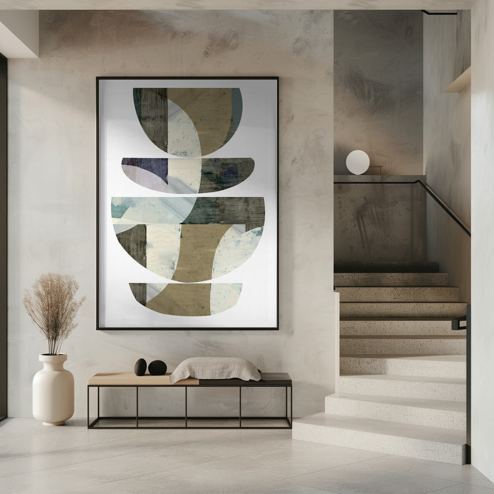 Blue Semi Circles III | Poster