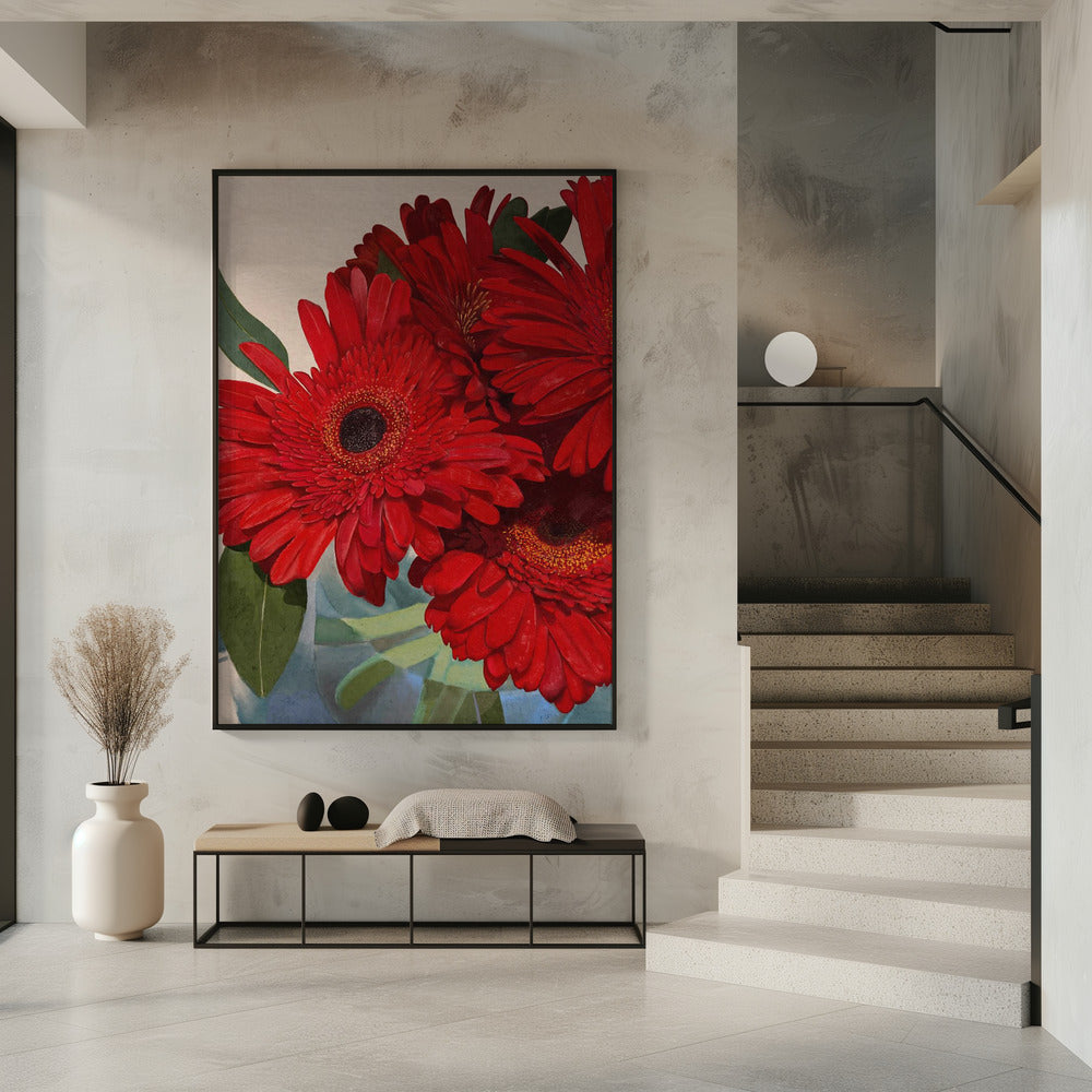 Red Gerbera Daisy Detail 3 | Poster