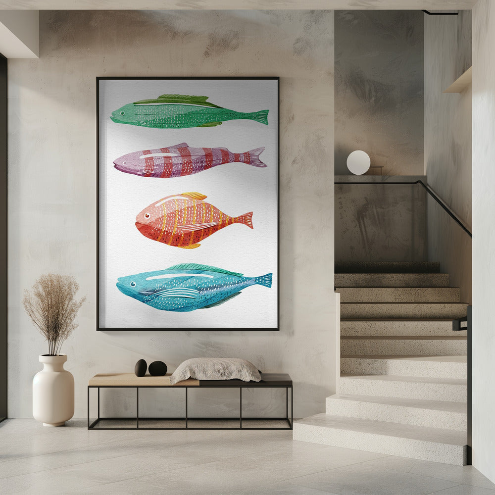Four Colorful Fish | Poster