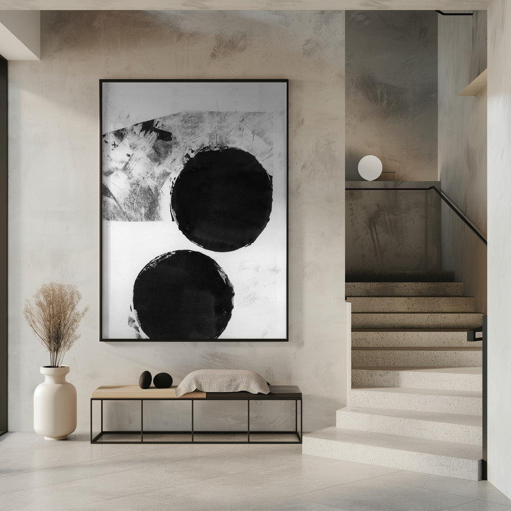 Black and White Abstract Dots 5 | Poster