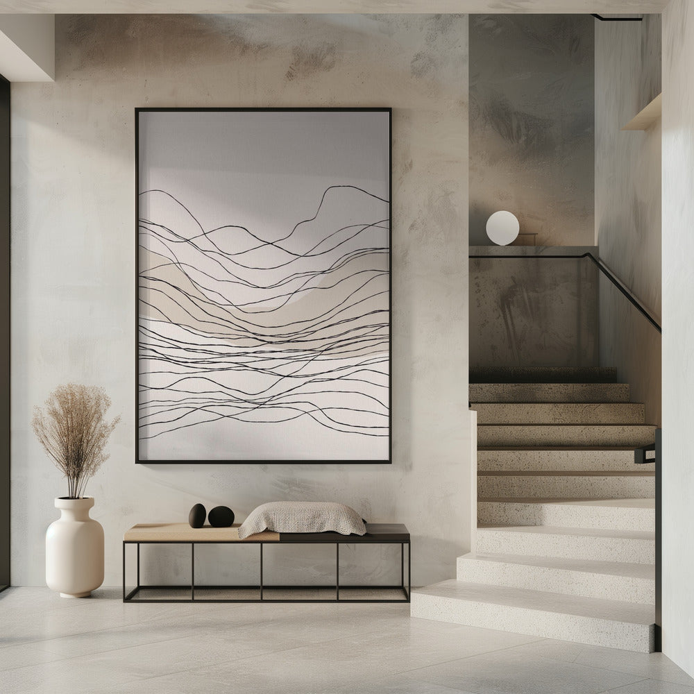 Serene Line Waves | Poster