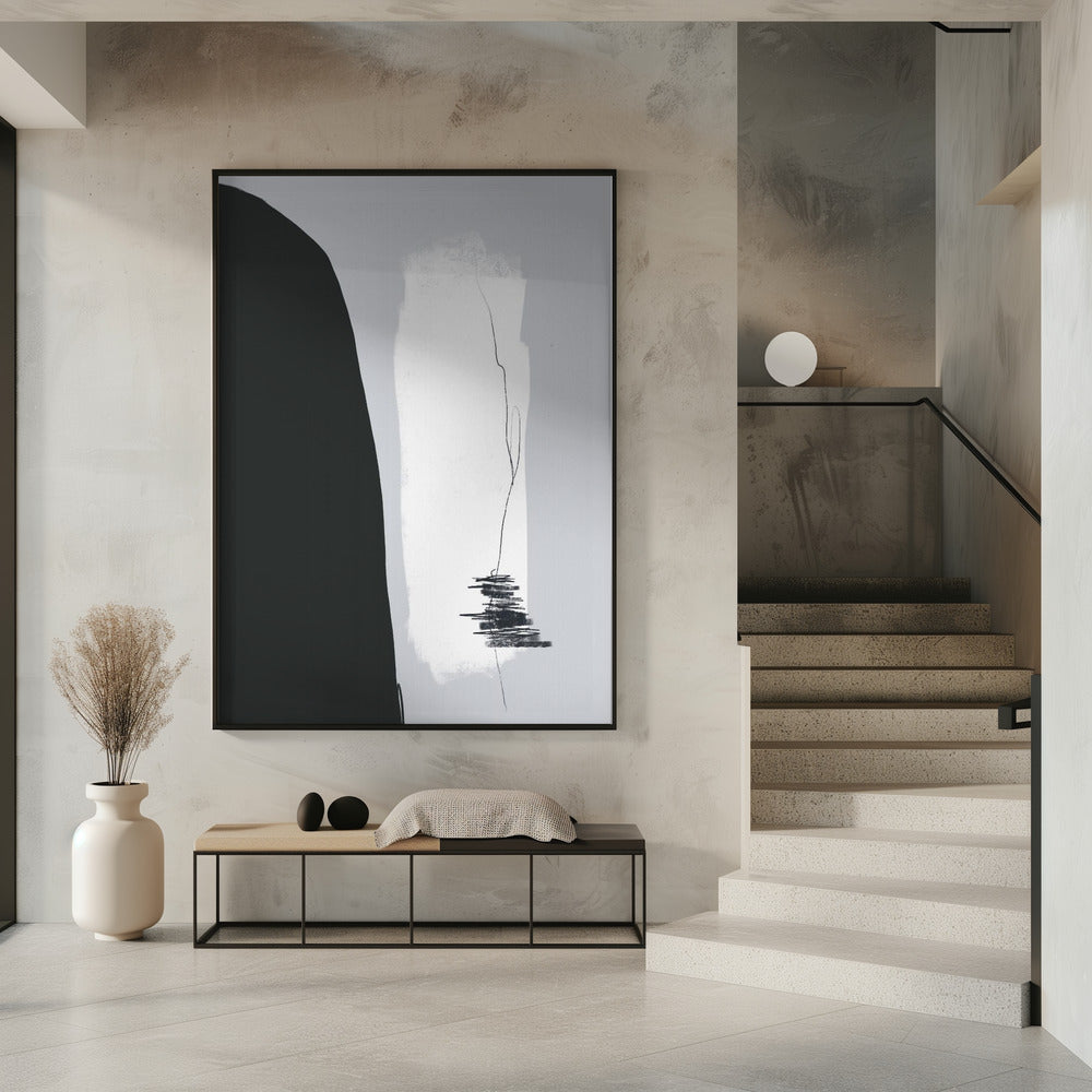 Black Shape Against A Light Background | Poster