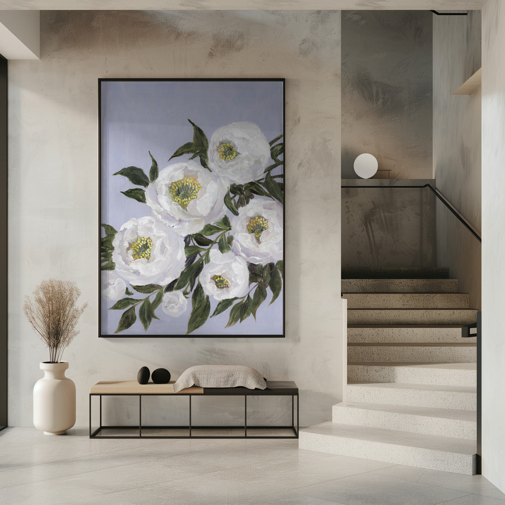 Evadne peonies in lilac | Poster