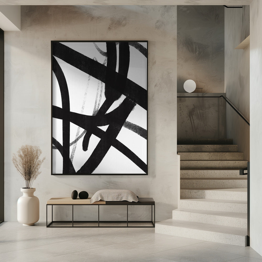 Bold Black Brushstrokes | Poster
