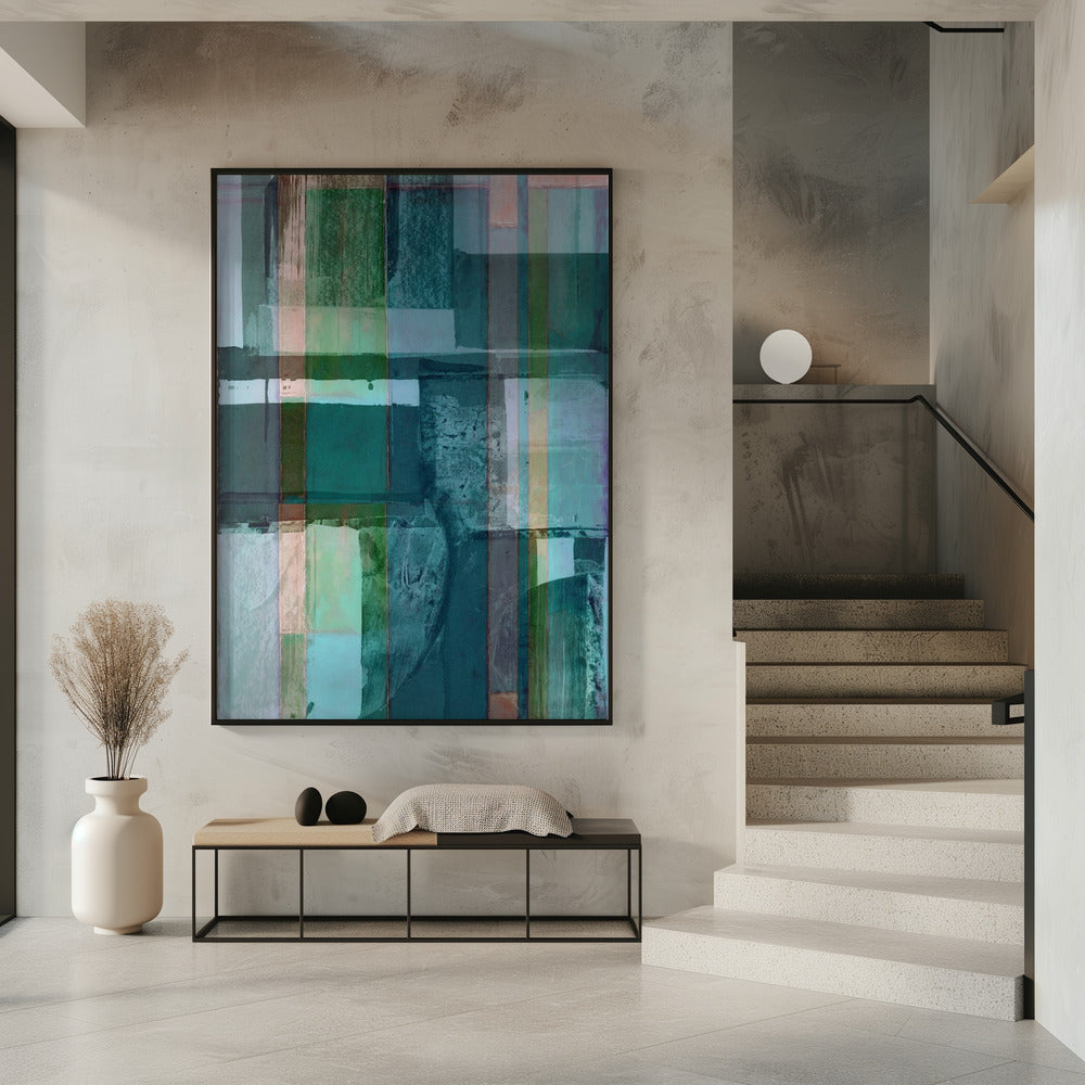 Abstract Shades of Blue and Neutral 1 | Poster