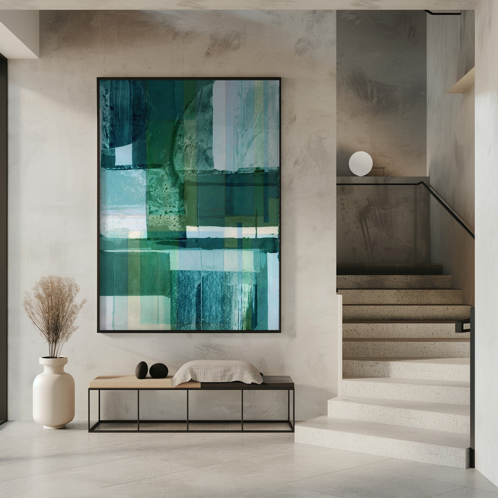 Abstract Shades of Blue and Neutral 2 | Poster