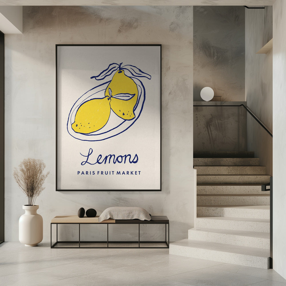 Food Art - Lemons Paris Fruit Market | Poster
