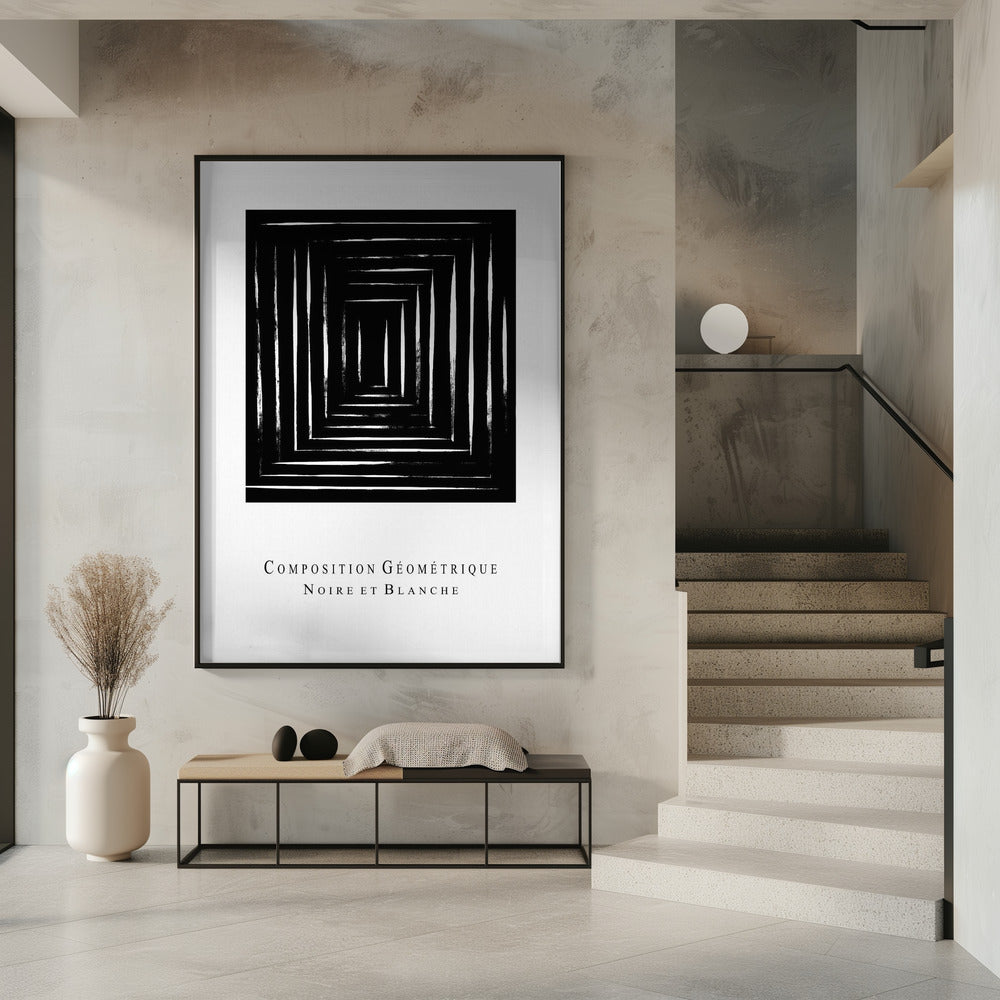 Composition Géométrique Noire et Blanche | Poster