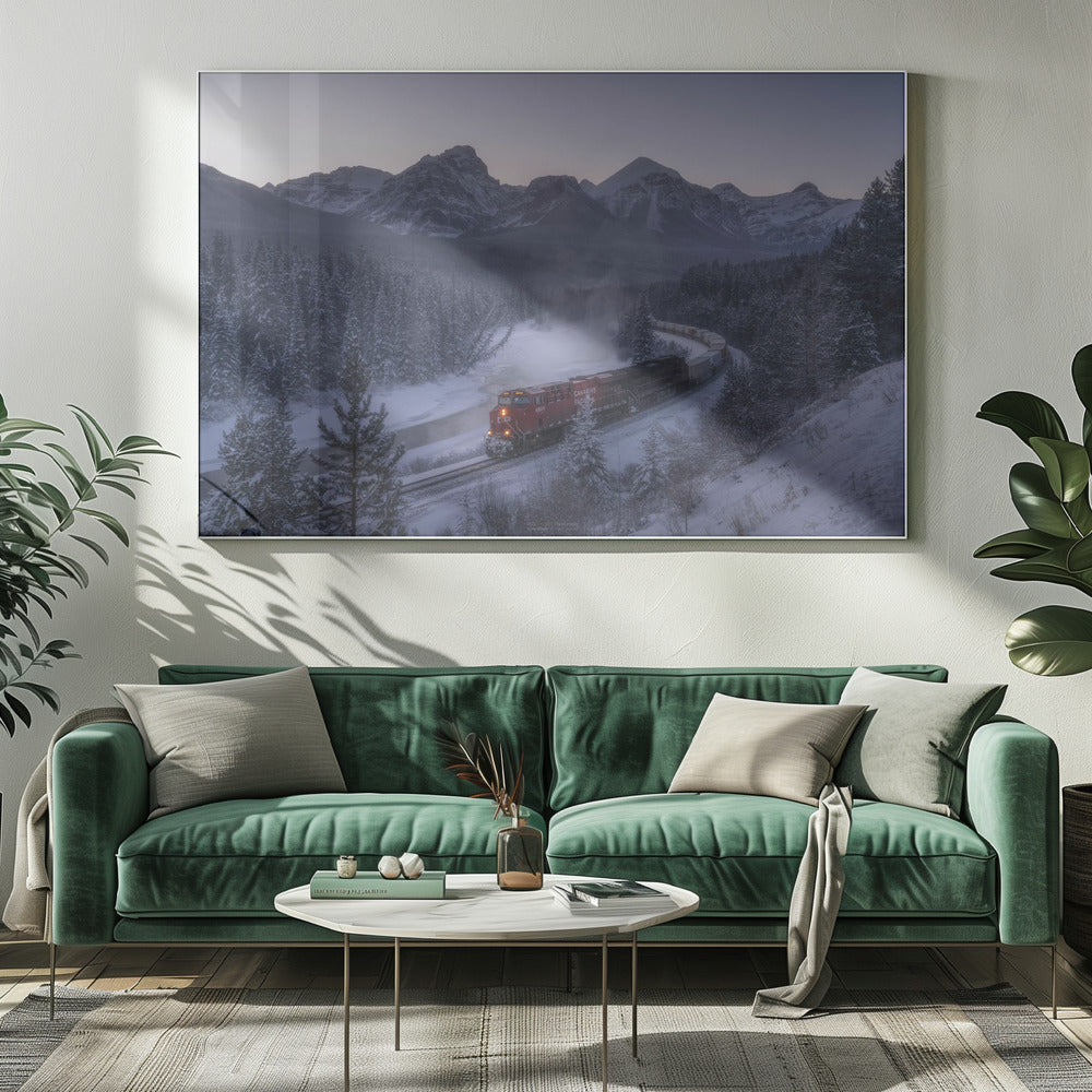 The Train in Snow. | Canvas