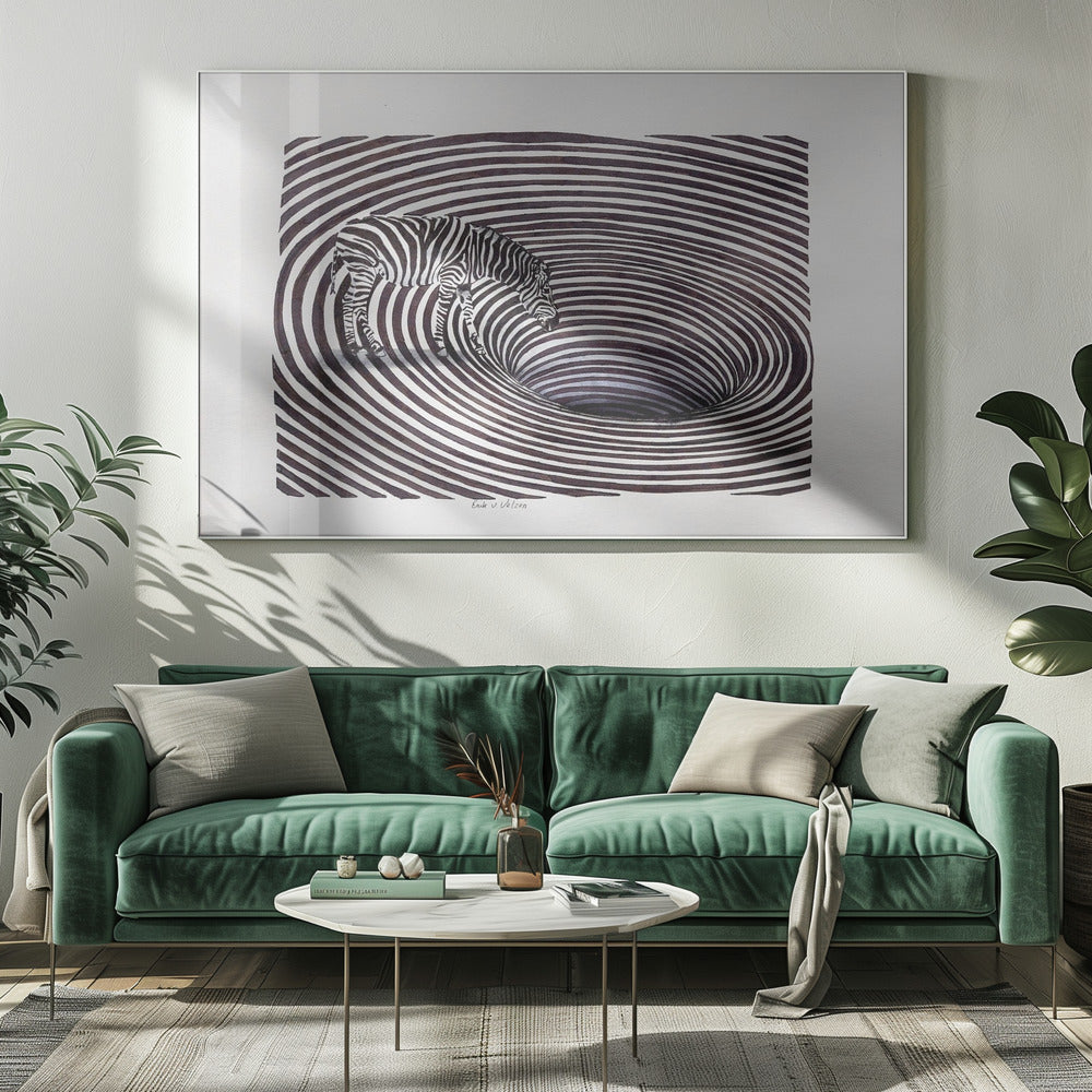Zebra bij de Bron | Canvas